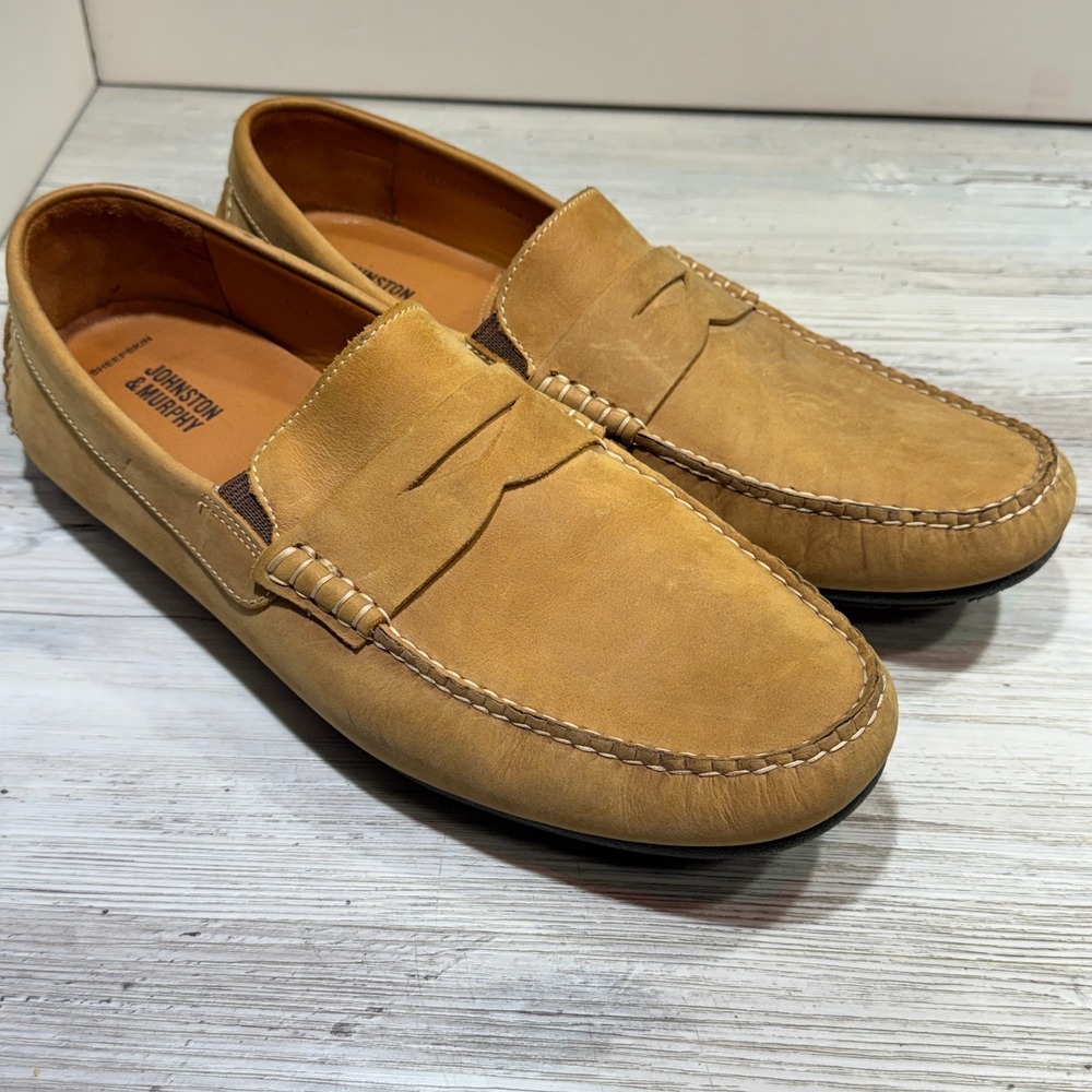 Johnston & Murphy Tan Leather Penny Loafers
